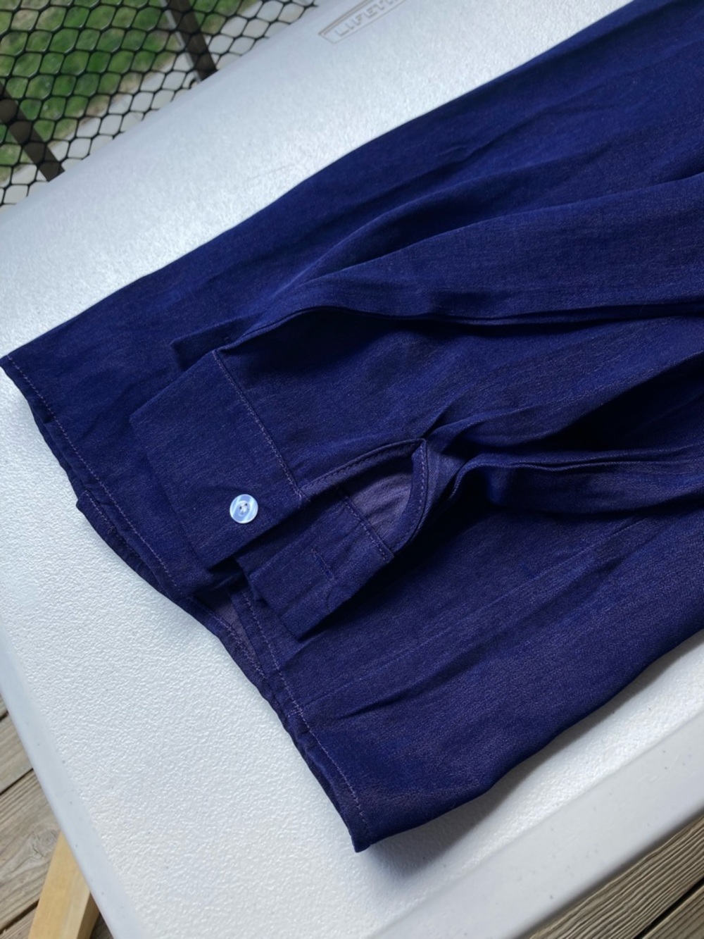 Metallic Dark Purple Slinky Super Soft Button Down Collared Shirt Whimsigoth - Picture 8 of 17
